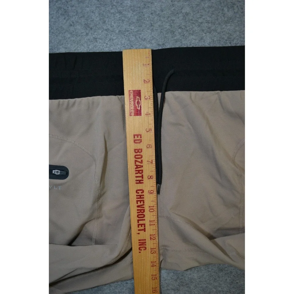 BYLT Premium Jogger Pants Mens XL Khaki Tan Zip Pocket‎ Drawstring Tapered Cuff